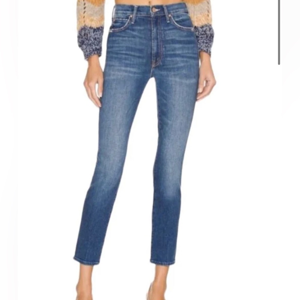 Mother The Swooner Rascal High-Rise Straight-Leg Raw Hem Jeans, Size 25 (0) - Picture 1 of 4